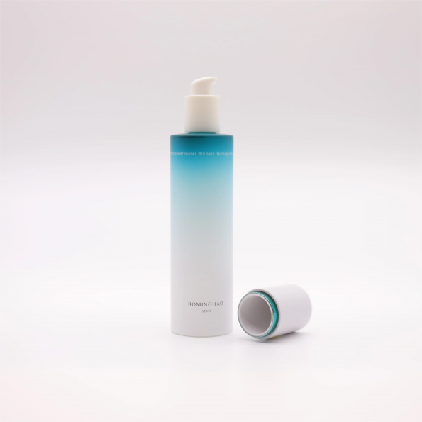 Frosted Blue & White Gradient Cosmetic Cream Glass Bottles Skincare Packaging Serum Lotion Pump Toner Spray Bottle Screw Cap #4