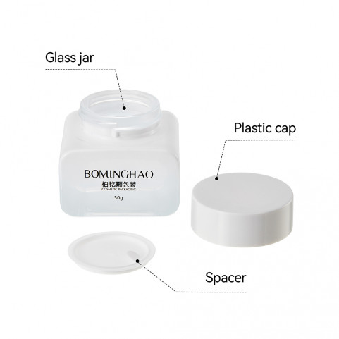 Luxury High-Grade Skin Care Bottle Spherical Cap Square Body Lift Flat Shape Screw Cap for Eye Drops Face Cream Packaging