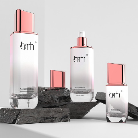 Hot Sale 50g 40ml 100ml 120ml Pink White Empty Glass Bottles Cosmetics Packaging for Face Cream Serum with Pump Cosmetic Dropper