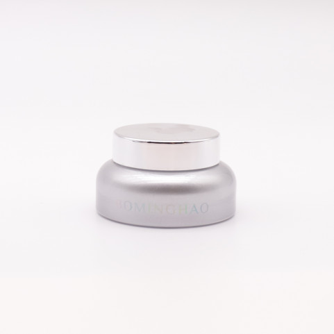 New Arrival Silver Color Glass Bottle Round Shape Cosmetic Airless Bottle Cosmetic Packaging Glass Jar