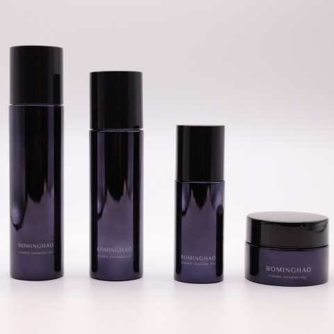 Round Shape 30ml 50ml 120ml Luxury Cosmetics Cream Glass Bottle and Jars Set Skincare Packaging Cosmetic Spray Pump Bottle