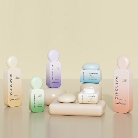 Luxury 30ml 50ml/100ml/120ml Flat Glass Bottle Custom Color Skincare Serum Cosmetic Jar Cream Package Special Design New