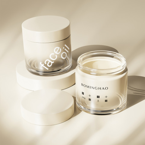 Pure Lid 120g Frosted Clear Empty Cosmetic Face Cream Serum Body Shea Scrub Butter Glass Jars With White Lid