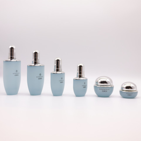 Luxury Skincare Cosmetic Container Set 20g-120ml Oval Cream Jars Screw Cap Dropper Serum Oil Lotion Pump Bottle 50g 30ml 50ml