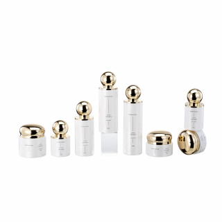 Cosmetic Packaging Set Korean Skincare Empty Glass Bottle 100ml 50ml 30ml White Gold for Ball Cup Lid 50g 30g Cream Skin Care #1
