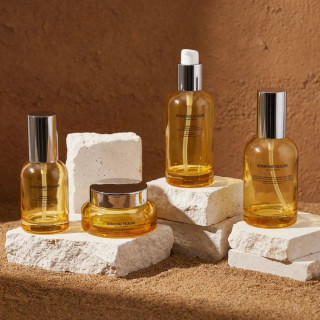 Стеклянные флаконы с дозатором и баночки для косметики #1