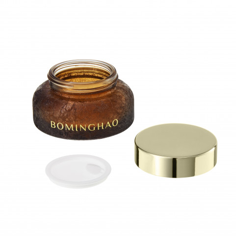New Arrival Glass Jar Brown Round Shape Cosmetic Packaging Glass Jar with Gold Cap