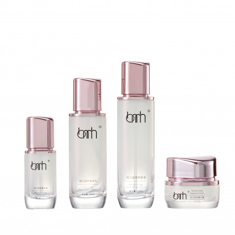 Good Quality 40ml 100ml 120ml Pink White Empty Cosmetics Packaging Glass Face Cream Jar Dropper Pump Serum Cosmetic Glass Bottle