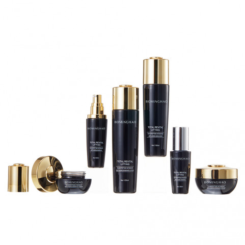 Custom Luxury Unique Glass Bottle Skincare Packaging Sets Lotion Cream Oil Serum Bump Dropper Glass Bottle Jar Skincare Bottles